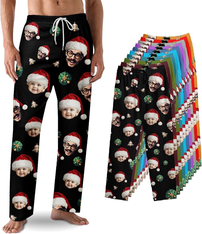 Custom Pajama Pants with Face customized PJ Pants Christmas Valentine gifts by Unknown
