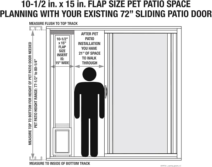 Ideal Pet Products Aluminum Pet Patio Door, Adjustable Height 77-5/8" to 80-3/8" - Image 2