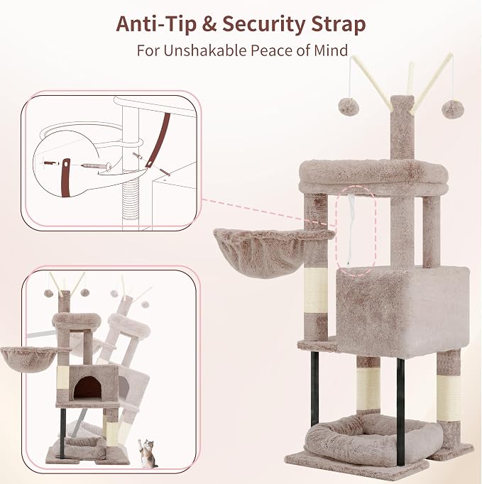 Heybly Cat Tree, 45.3-Inch Cat Tower - Image 7