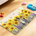 Dog Food Mat for Pet Cat Food Mat, Sunflower Absorbent Quick Dry Dog Bowl Mats by BACDOILQ