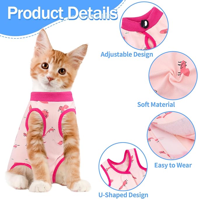 Cat Recovery Suit Female, Breathable Cat Onesie After Surgery Female - Image 2