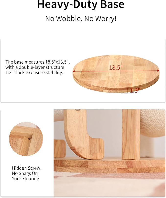 Wood Cat Tree for Large Cats, Modern Cat Tree Tower - Image 7