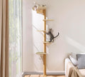 Wild Simulation Cat Tree for Kittens, 5-Level Floor to Ceiling Cat Wall Shelves by PELUOMOZ