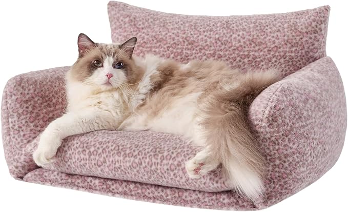 Hollypet Cat Bed Fluffy Plush Mutifuctional Double-Layer Soft Pet Couch by Hollypet