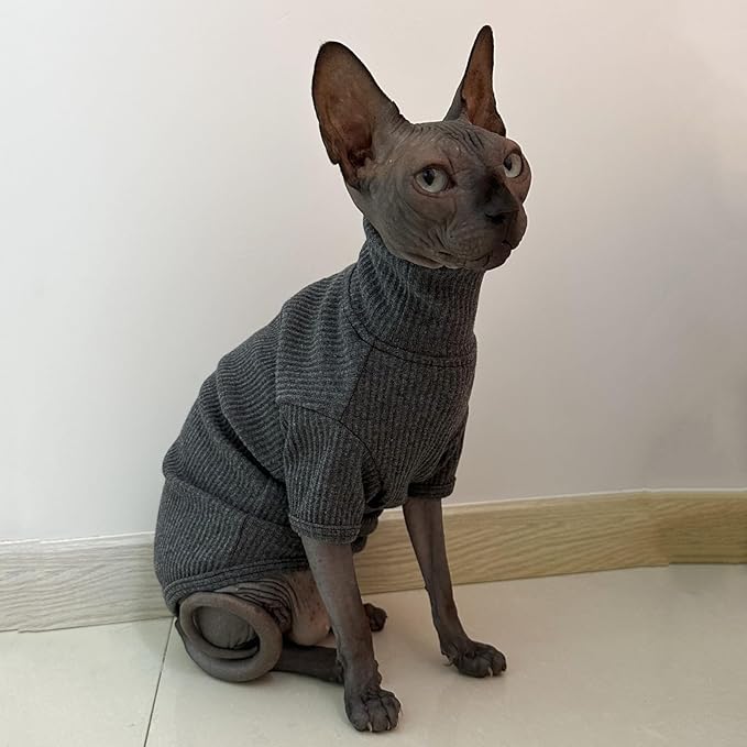Kitipcoo Sweater for Sphynx Cat, Deep Grey - Image 3