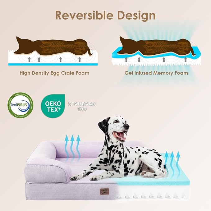EHEYCIGA Orthopedic XL Dog Beds, Waterproof Memory Foam Dog Bed - Image 4
