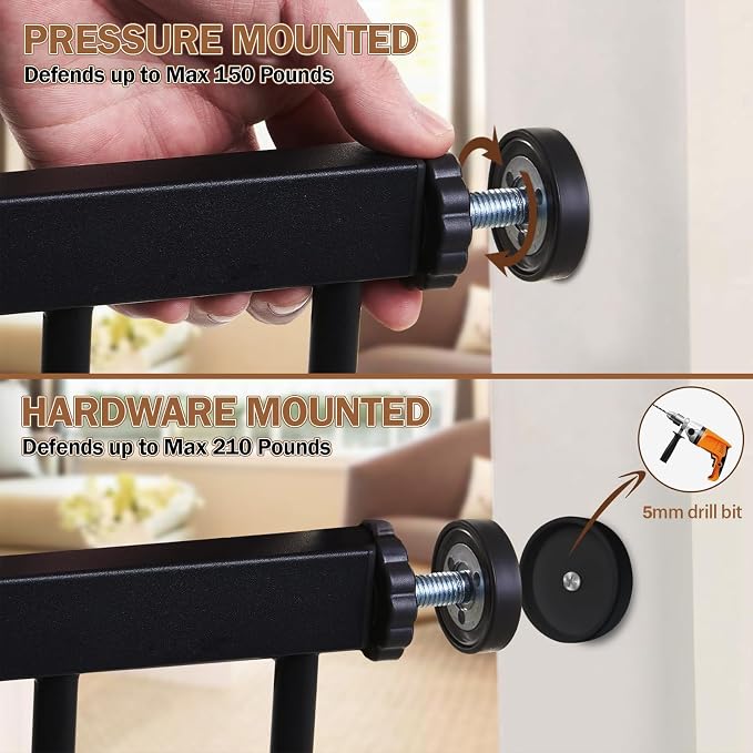 Mumeasy Baby Gate Extra Wide, 29.5-51'' Pressure Mounted Dog Gate - Image 7
