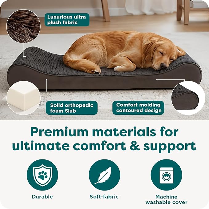 FurHaven Orthopedic Dog Bed for Large Dogs, Luxe Lounger Contour Mattress - Image 5