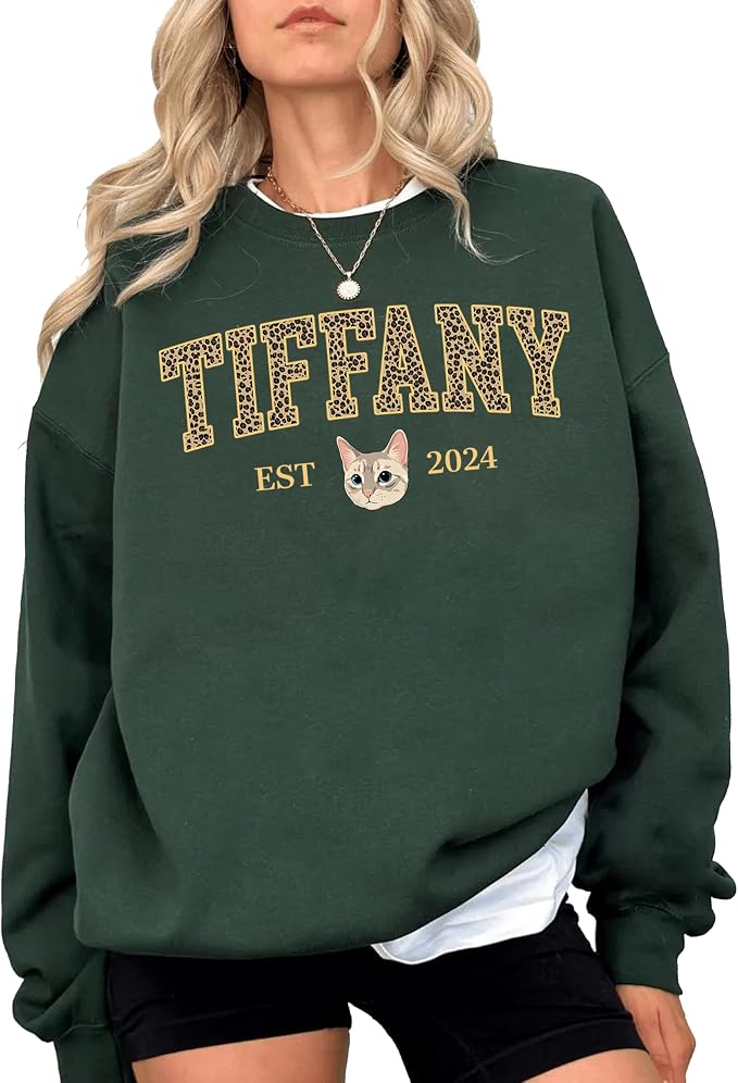 Custom Pet Sweatshirts with Photo and Name, Personalized Dog Sweatshirt by Unknown