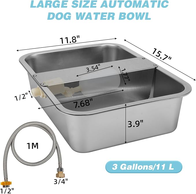 3 Gallon Automatic Dog Water Dispenser, Large Dog Water Bowl Dispenser - Image 2
