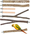 6 PCS Natural Wood Bird Perches Set, Parrot Stand Fork Toys, Hanging by IOUALEY