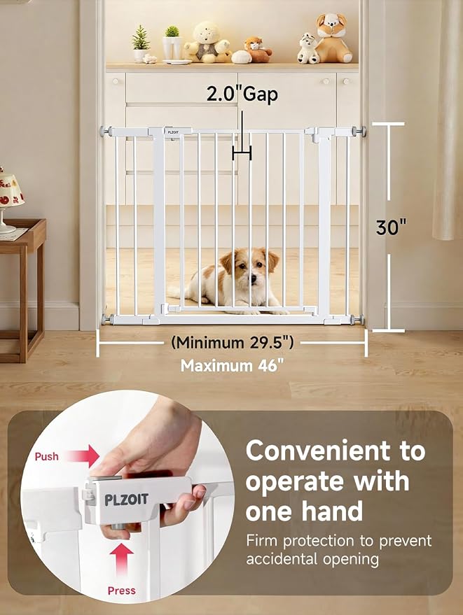 29.5-40.5" Baby Gate for Stairs, Dog Gate for Doorways, Walk Thru Auto Close - Image 3