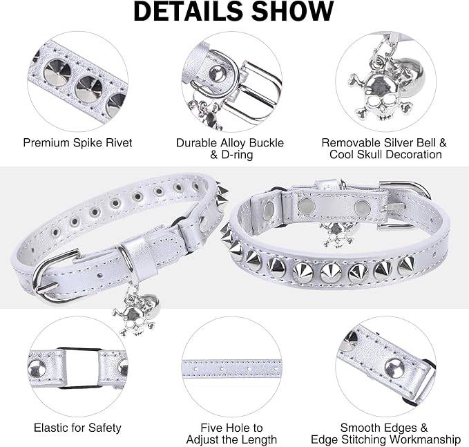 Leather Cat Collars for Boy Girl Cats - Image 2