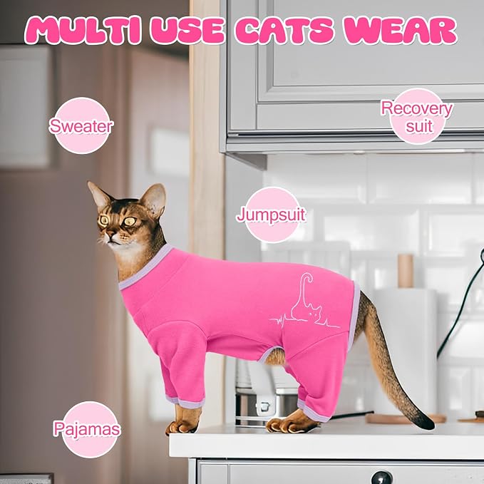 Cat Pajamas for Cats Only, Sticky Hair Cat Clothes, Sphynx Hairless Cats Sweater - Image 6