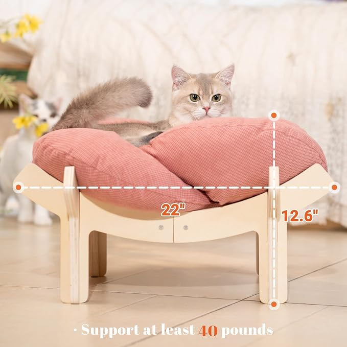 CHEERHOME PETS Elevated Cat Bed Wooden - Image 4