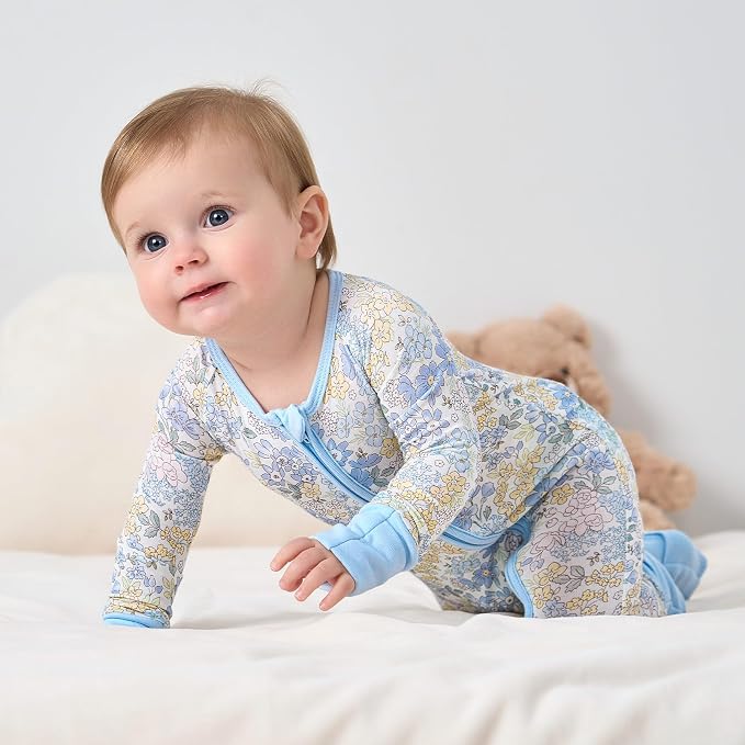pureborn Baby Infant Boys Girls Sleeper Snug Fit Viscose from Bamboo Pajamas - Image 2