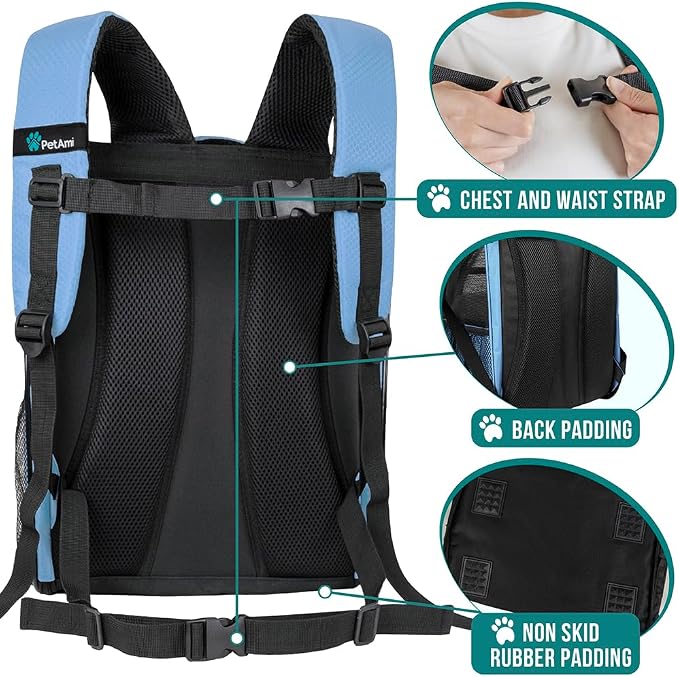 PetAmi Dog Backpack Carrier for Small Large Cat, Ventilated Pet Hiking Backpack - Image 5