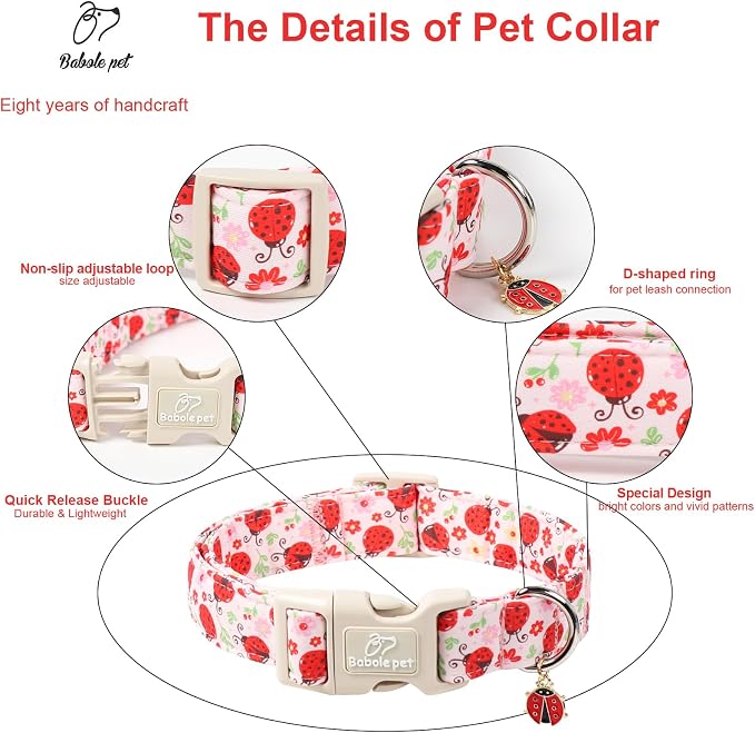 Lucky Ladybug Dog Collar for Large Dogs - Image 3