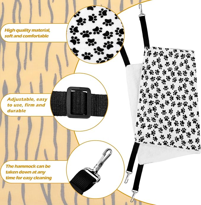 2 Pack Cat Hammock for Cage, Catio Accessories Reversible Soft Cats Bed - Image 5