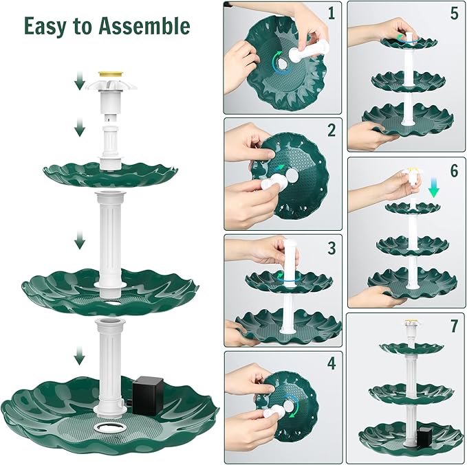 AISITIN 3 Tiered Bird Bath - Image 2