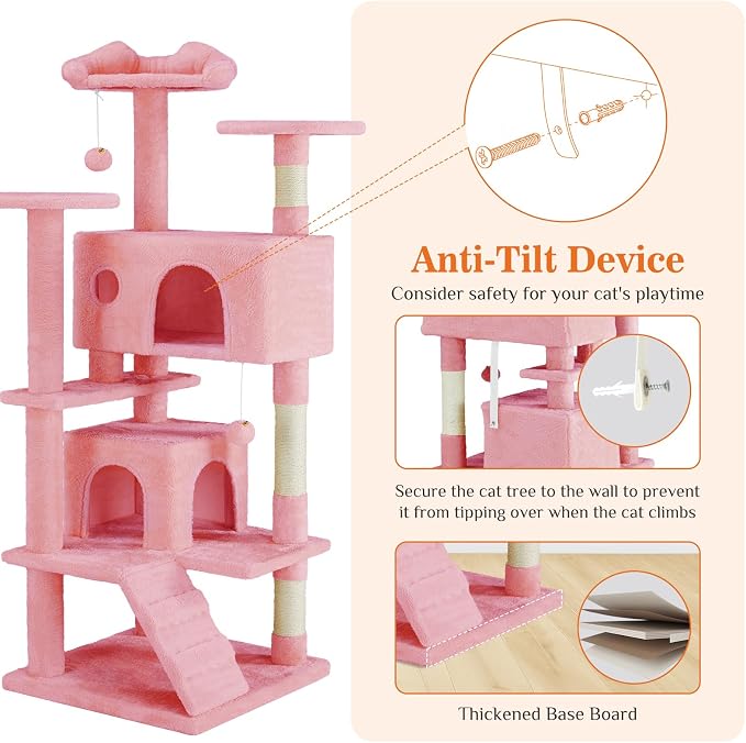 Sweetcrispy 54-Inch Cat Tree Tower – Multi-Level - Image 3