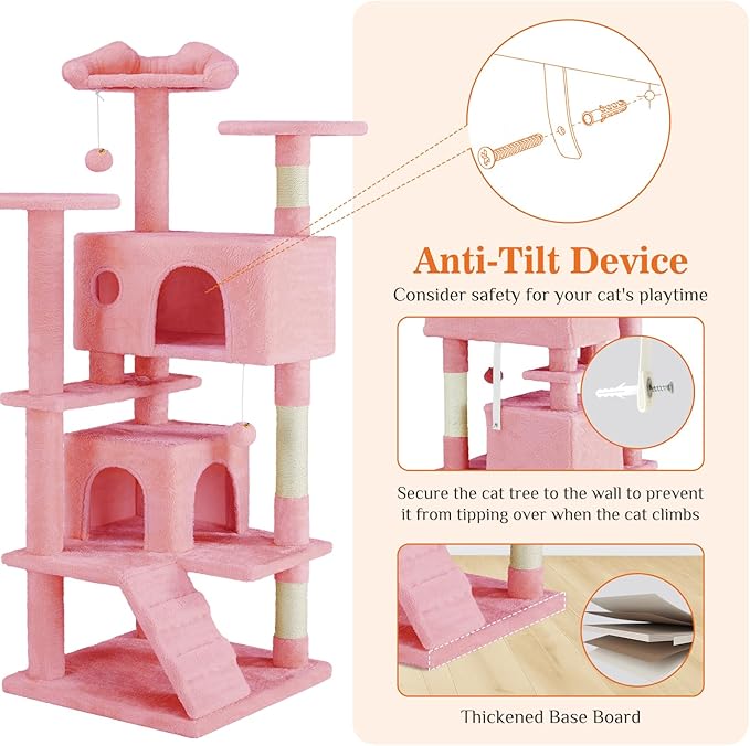 Sweetcrispy 54 Inch Cat Tree Tower, Indoor Cat Condo - Image 6
