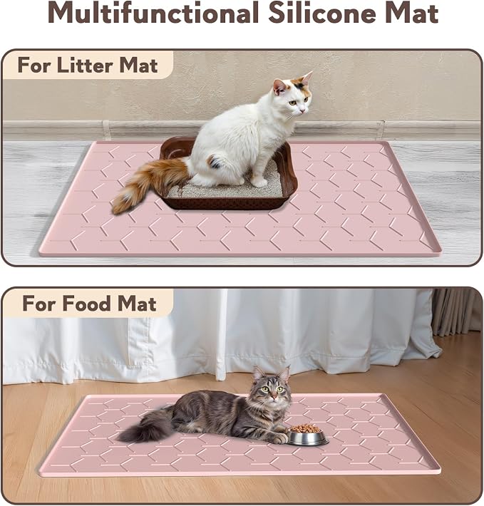 Silicone Cat Litter Trapping Mat, Large Waterproof 34" X 22" Cat Litter Box Mat - Image 6