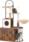 HOOBRO Cat Tree with Litter Box Enclosure, All-in-One 31.5" Cat Tower with by HOOBRO
