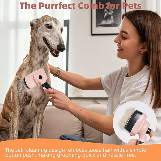 3PCS Cat & Dog Brush Set: Slicker & Deshedding Brush, Dematting Comb, and Bath - Image 4