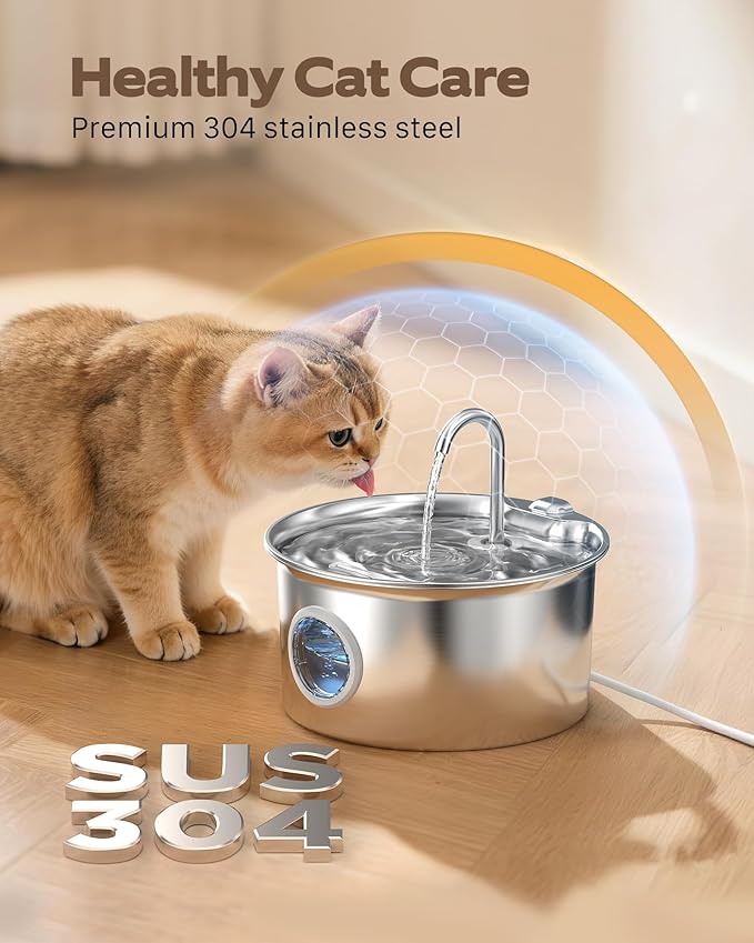Cat Water Fountain Stainless Steel: Cat Fountain - Image 3