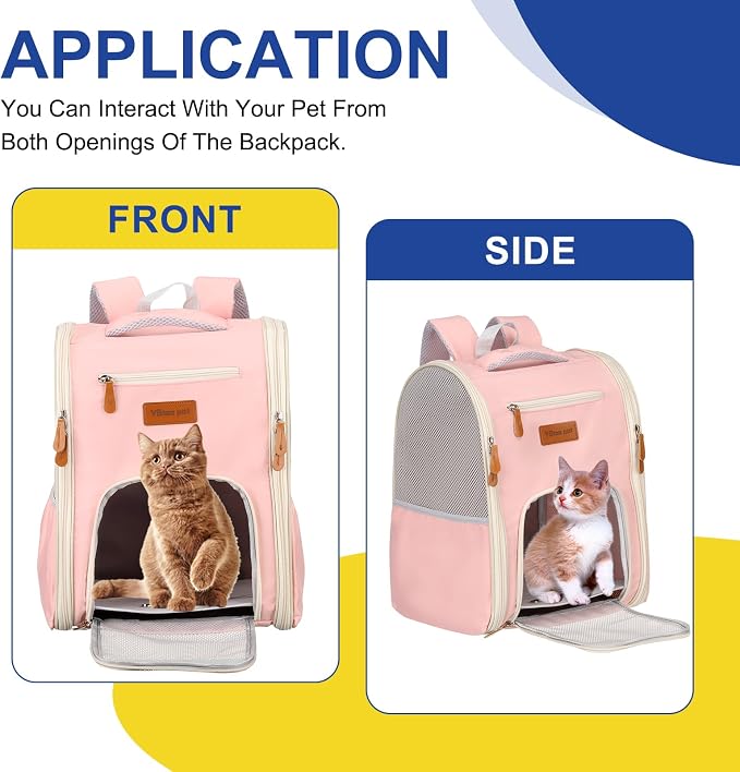 Pet Backpack Carrier, Portable and Ventilated, Oxford Cloth, Dogs Cats and - Image 5