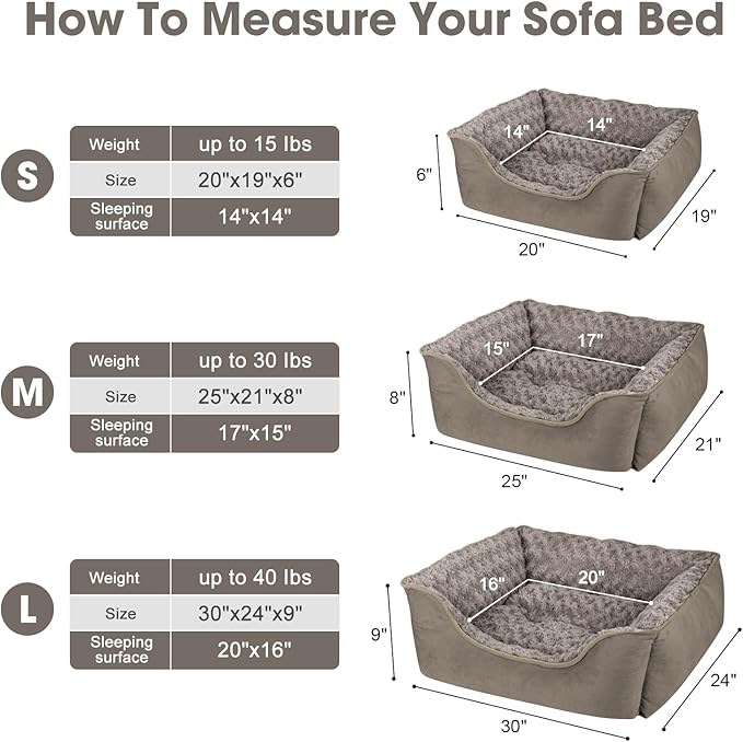 JOEJOY Rectangle Dog Bed for Large Medium Small Dogs - Image 4