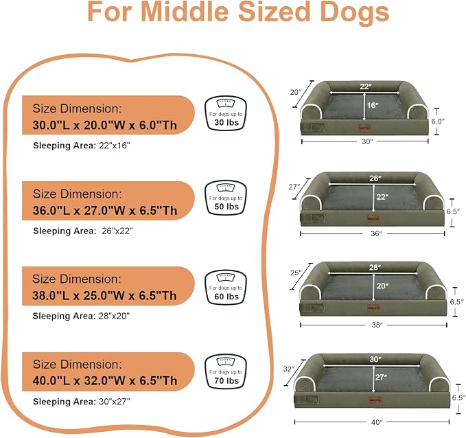 Large Dog Bed Orthopedic Washable: Beds Bolster XL Bed Large Big Dogs Egg Crate - Image 6