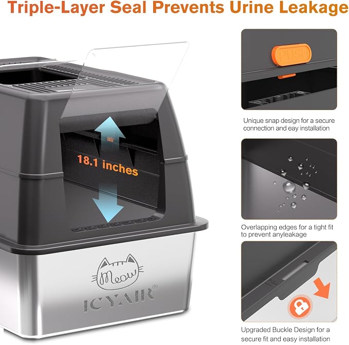 XXXL Stainless Steel Litter Box - Image 4