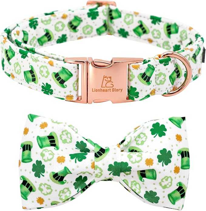 Lionheart glory Dog Bow Collar St. Patrick's Day Dog Collar by LionheartGlory