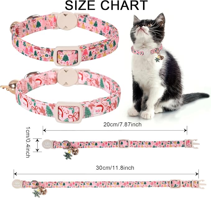 Cat Collar-2Pack Autumn Orange Plaid Kitten Collars-Halloween Plaid Breakaway - Image 6