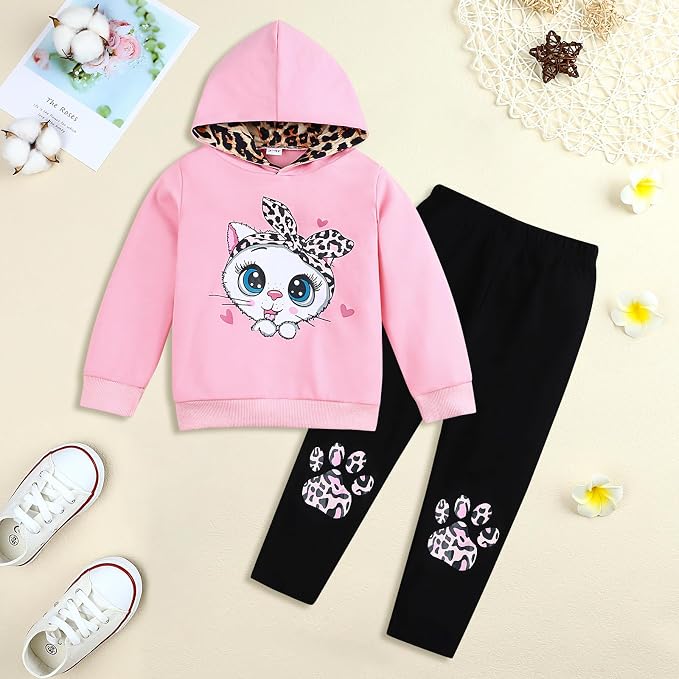 Toddler Baby Girls Clothes Long-sleeve Tie Dye Hoodie Sweatshirt Pants Hooded - Image 5