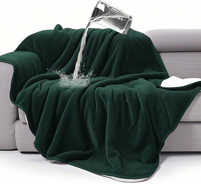 gogobunny Waterproof Bed Blanket, Reversible Sherpa Fleece Throw Blanket by gogobunny