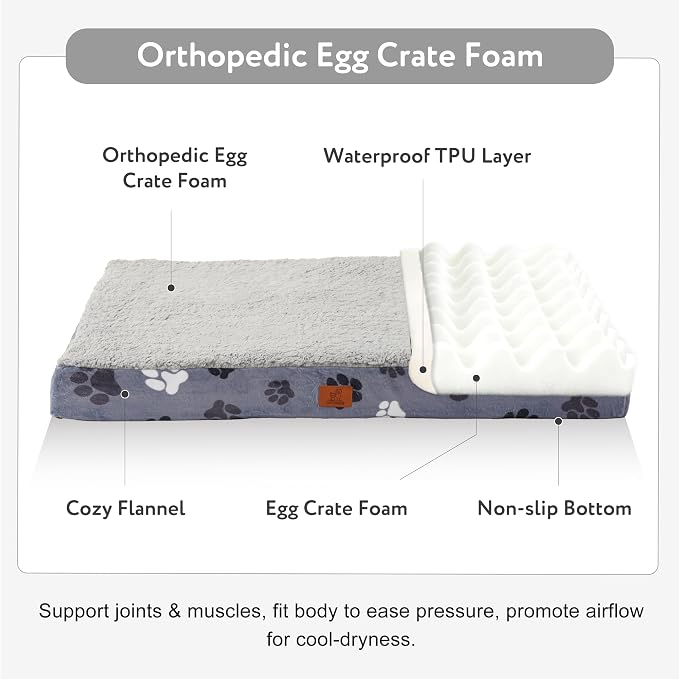 Waterproof Orthopedic Dog Bed for Large Medium Sized Dogs 35x22 Inch - Image 2