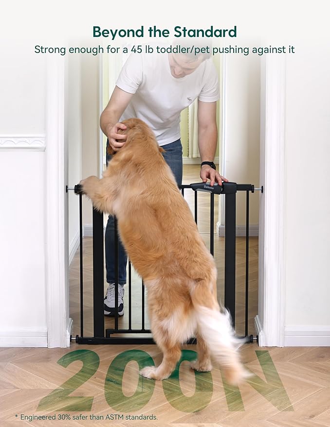 BABELIO 36" Tall Baby Gate, 26-40" Wide Auto Close Pet Gate, PressGuard C5 - Image 3
