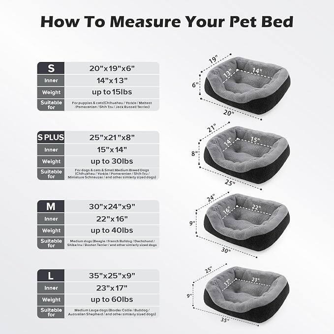 INVENHO Large Dog Beds Large Sized, Washable Orthopedic Warming Soft Sleeping - Image 5
