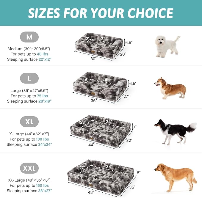 Orthopedic Dog Bed for Large Medium Size Dog, Soft and Warm Faux Fur Sofa for - Image 9