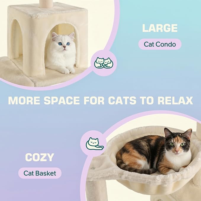 Allewie 29.5in Indoor Cat Tree, Padded Perch, and Hanging Ball, Suitable - Image 4