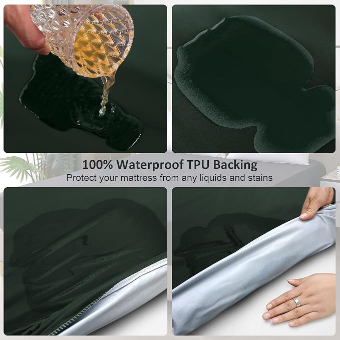 Full Mattress Protector Waterproof, Fitted Sheet Style Breathable Mattress Cover - Image 3