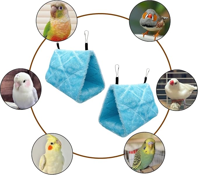 4Pcs Bird Tent Plush Hammock Warm Hut Hanging Parrot Nest - Image 7