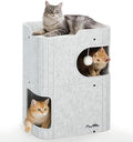 Made4Pets Cat House for Indoor Use, 2-Storey Cube Bed Cave, Covered Hideaway by Made4Pets