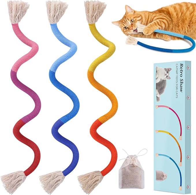 Retro Shaw Cat Chew Toys, Safe Dental Cleaning Interactive Toy by RetroShaw