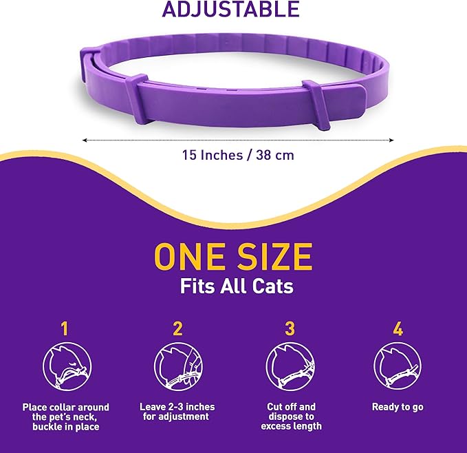 4 Pack Calming Collar for Cats – Pheromone Cat Calming Collar Cat Anxiety - Image 6