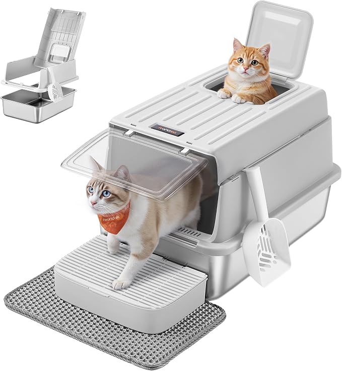 Feandrea Stainless Steel Cat Litter Box by FeandreabySONGMICSHOME