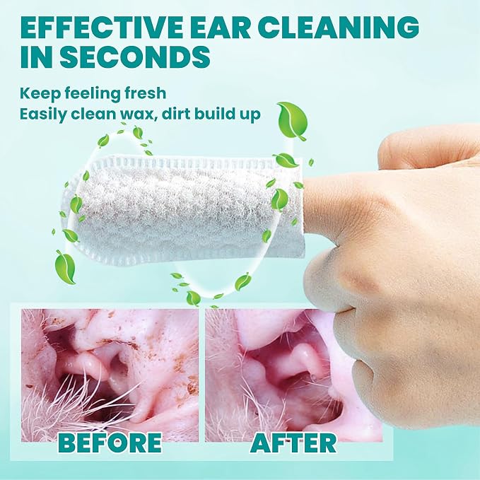 Wider Ear Cleaner Finger Wipes 60 Counts, Dog Ear Cleaner, Grooming Kit Care - Image 4